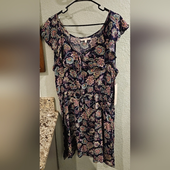 G Collection 2x Navy Floral Dress - Picture 1 of 3